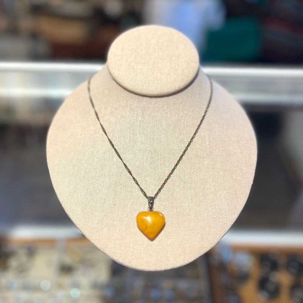 Butterscotch Baltic Amber Heart Necklace